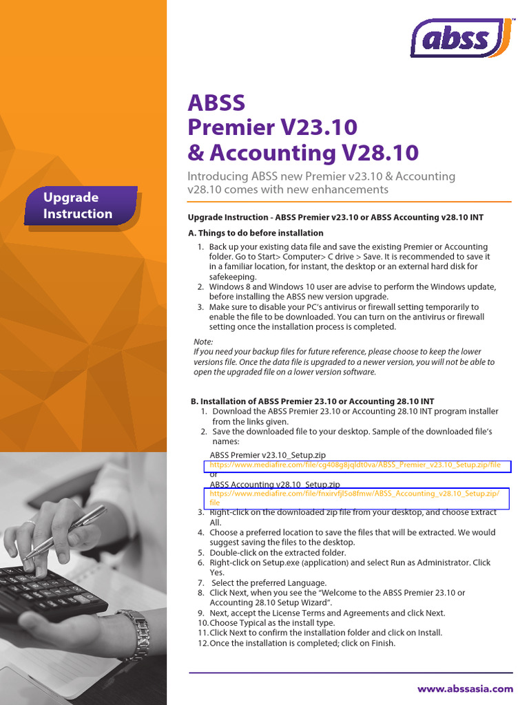 ABSS Premier & Accounting Upgrade Guide | PDF | Computer File ...