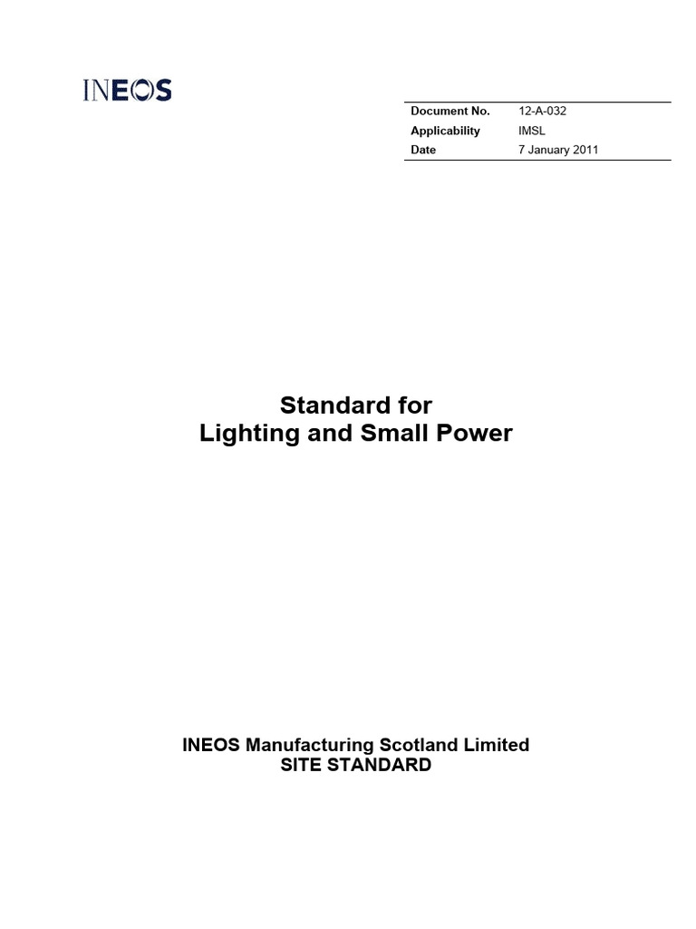 12-A-032 - Lighting and Small Power | PDF | Transformer | Lighting