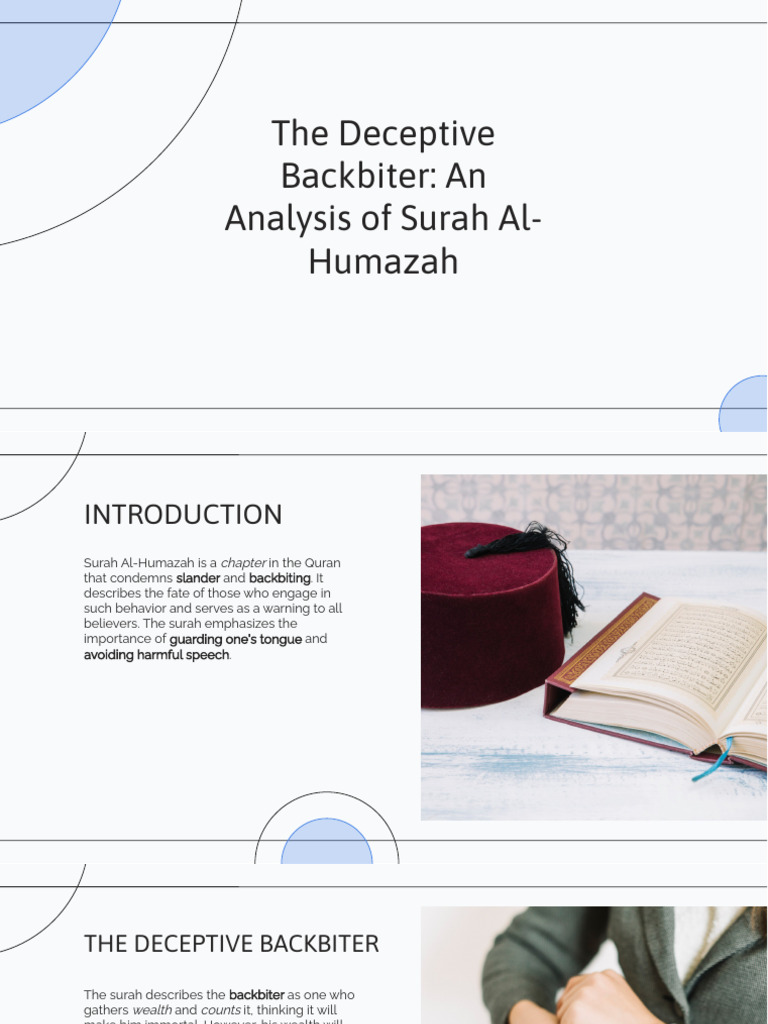 Slidesgo The Deceptive Backbiter An Analysis of Surah Al Humazah ...