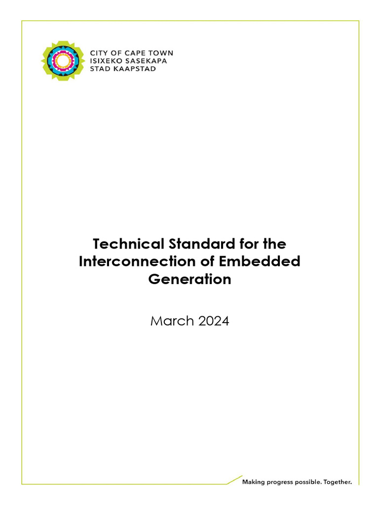 Technical Standard For The Interconnection of Embedded Generation | PDF ...