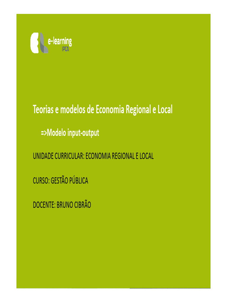 2.3 Modelo InputOutput PDF Modelo inputoutput Economia