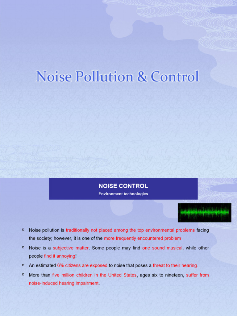 Lecture 2 Noise Pollution And Control Pdf Noise Sound