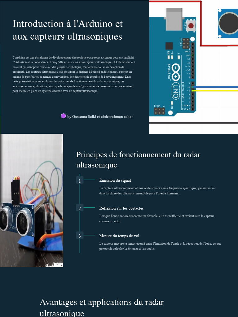 Introduction à Arduino et capteurs ultrasoniques PDF Radar Domotique — free download