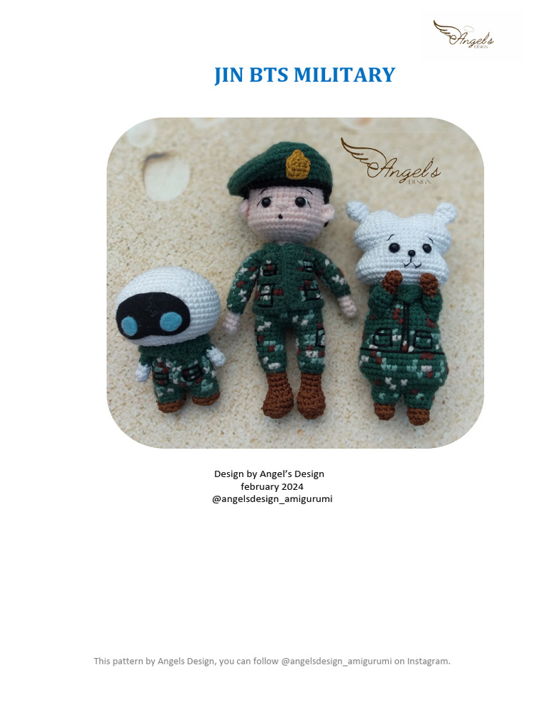 Jin BTS Military Crochet Pattern | PDF | Crochet | Sewing