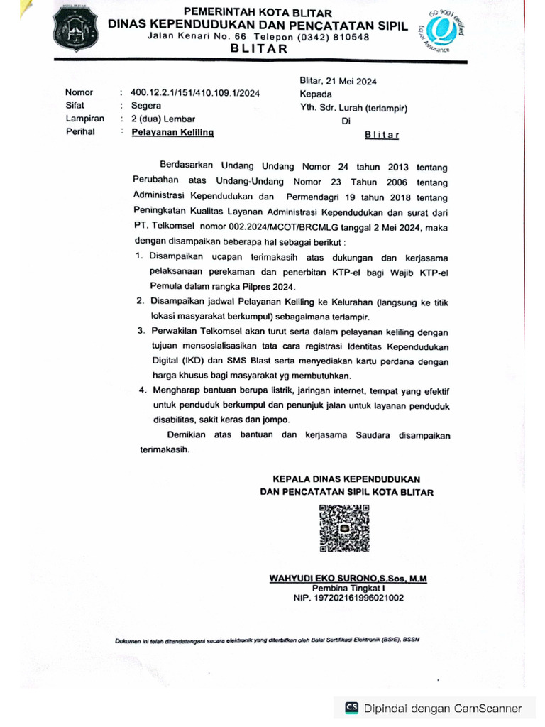 Pelayanan Keliling Dispenduk Capil | PDF