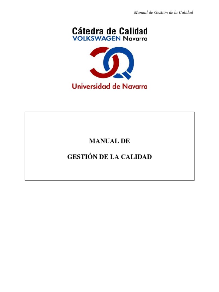Manual de Gestión y Control de Calidad | PDF | Gestión de la calidad ...