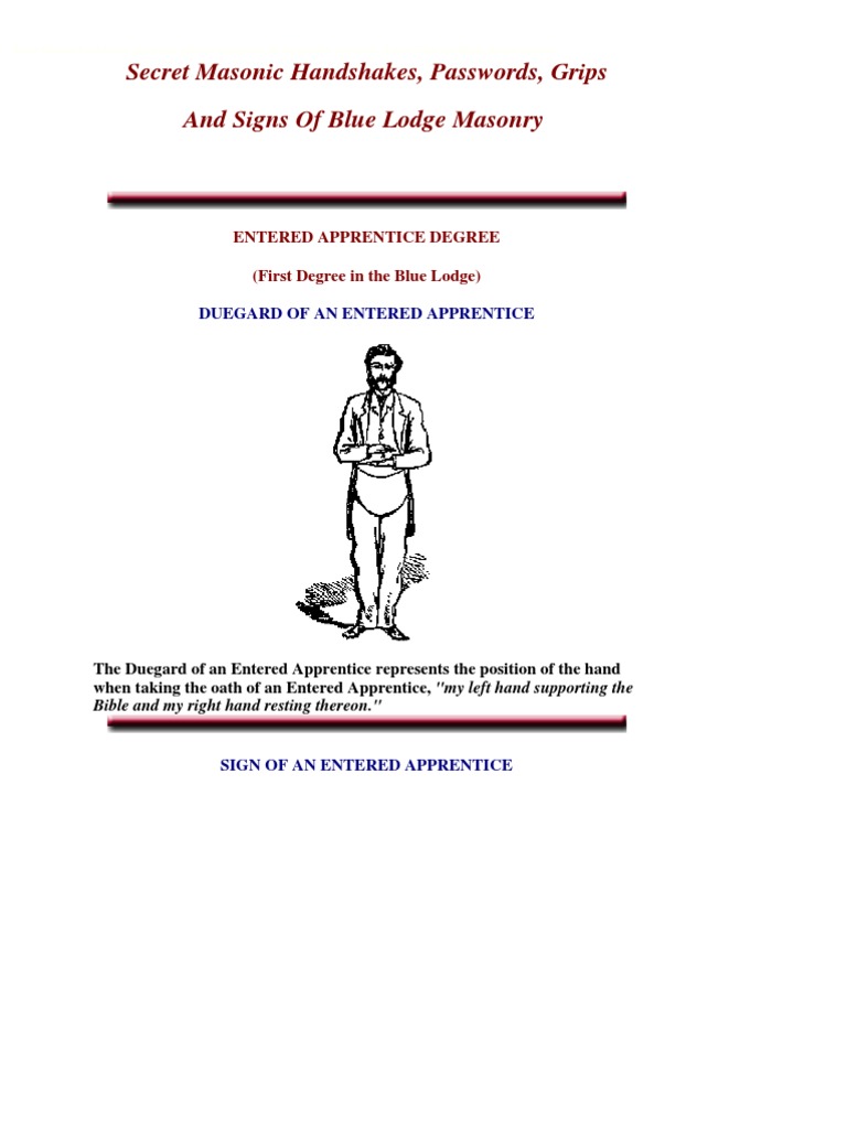 Secret Masonic Handshake and Others PDF Freemasonry Masonic Lodge