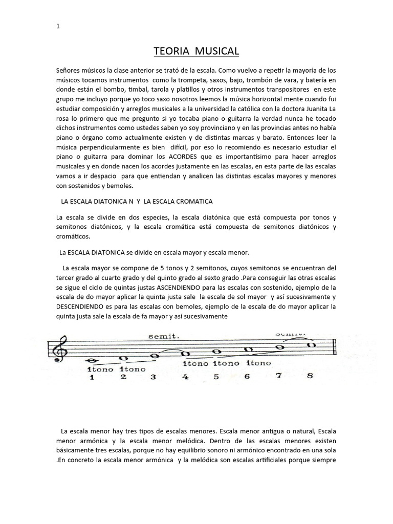 Teoría de Escalas Musicales Básicas | PDF | Escala (música) | Escala menor