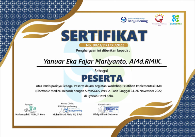 Yanuar Eka Fajar Mariyanto, AMd - Rmik. | PDF