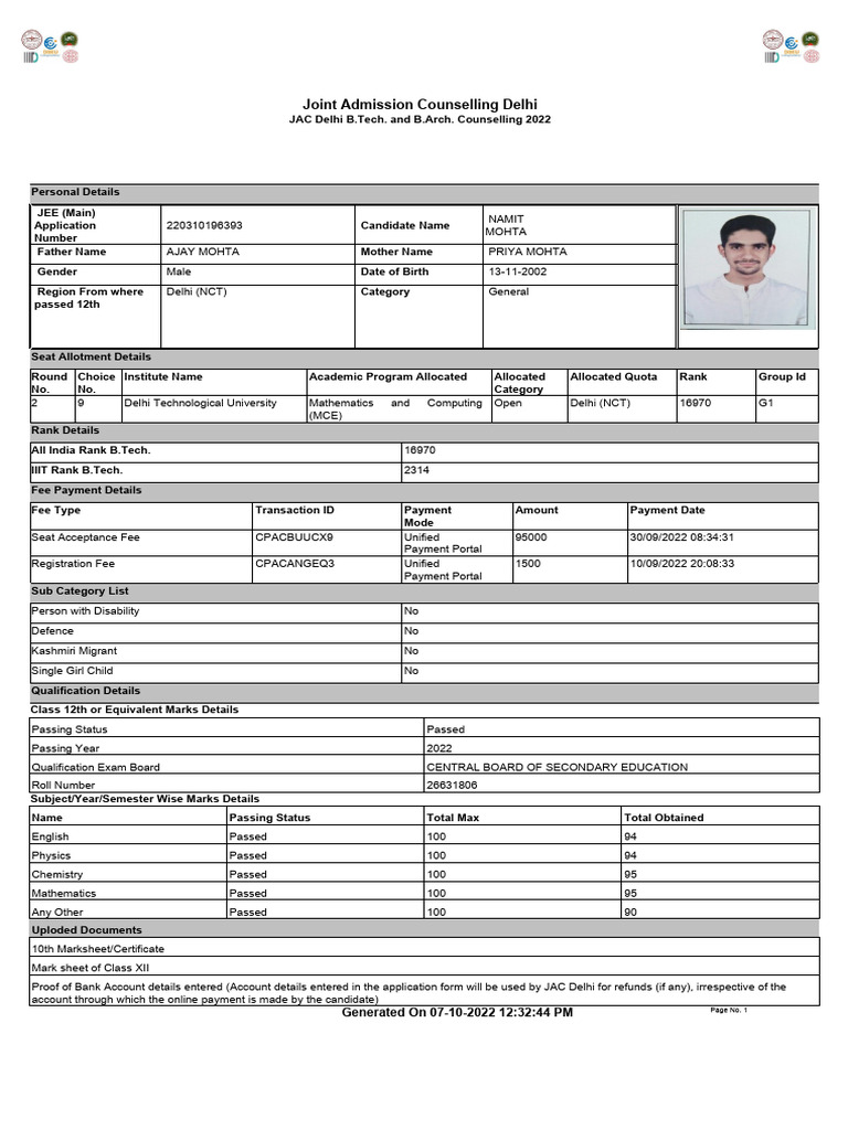 Admission Letter Mac PDF | PDF | Qualifications | Educational Stages