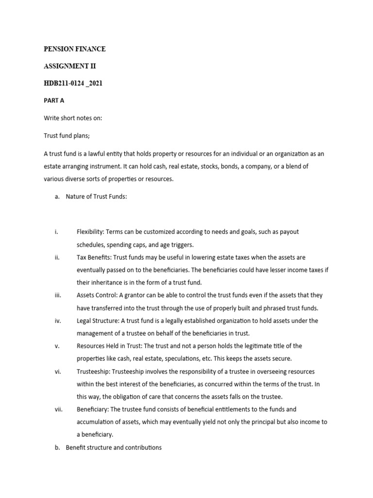 PF Assignment II | PDF | Welfare | Pension