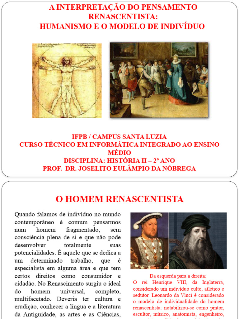 O Homem Renascentista e o Humanismo | PDF | Renascimento