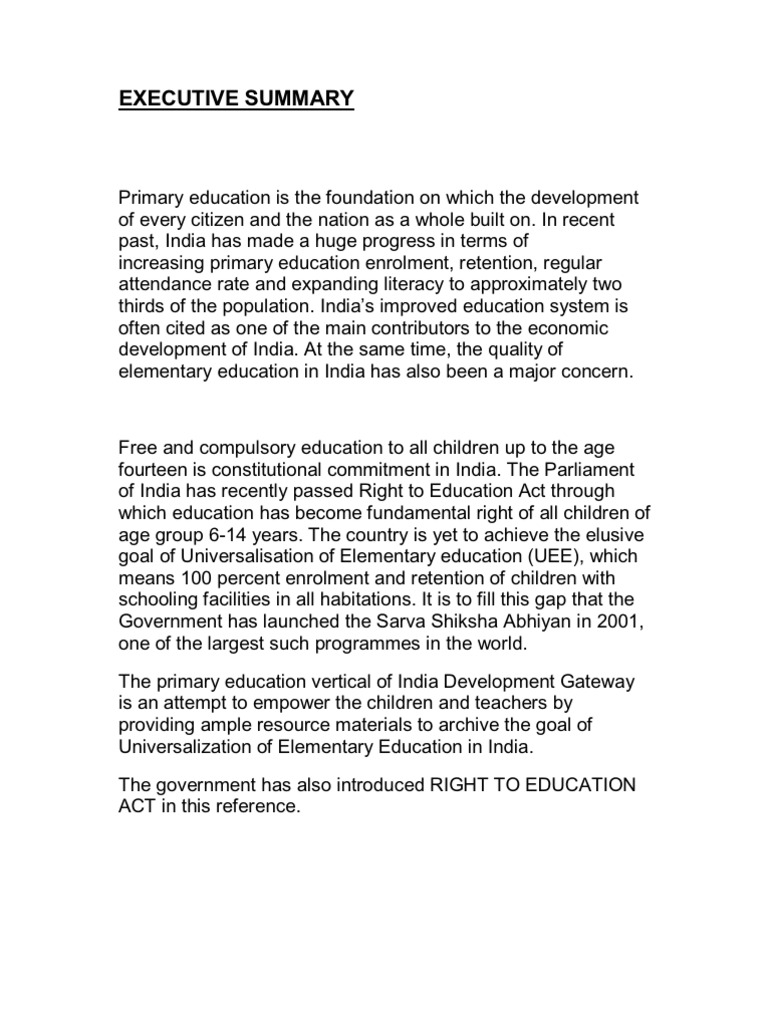 Status of Primary Education in India | PDF | Students | Schools