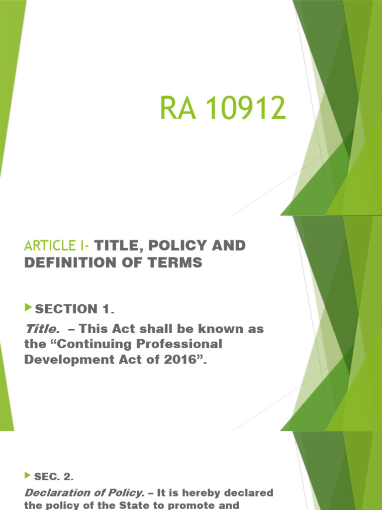 Continuing Professional Development Act | PDF | Professional ...