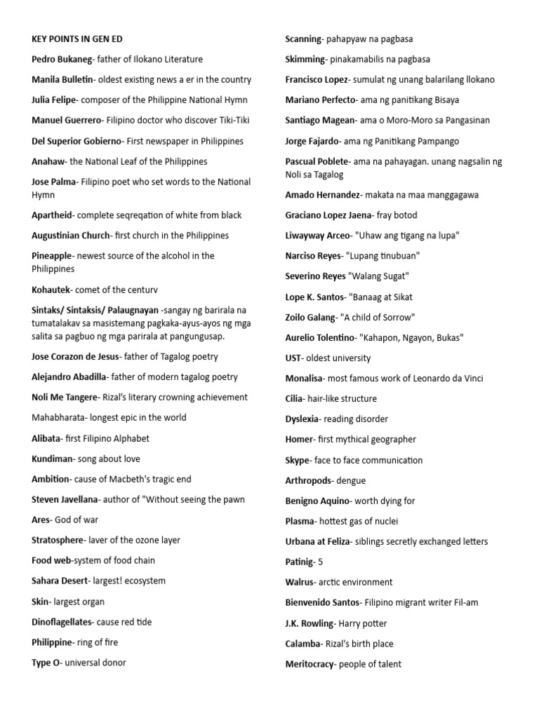key-points-in-gen-ed-pdf-tagalog-language-philippines