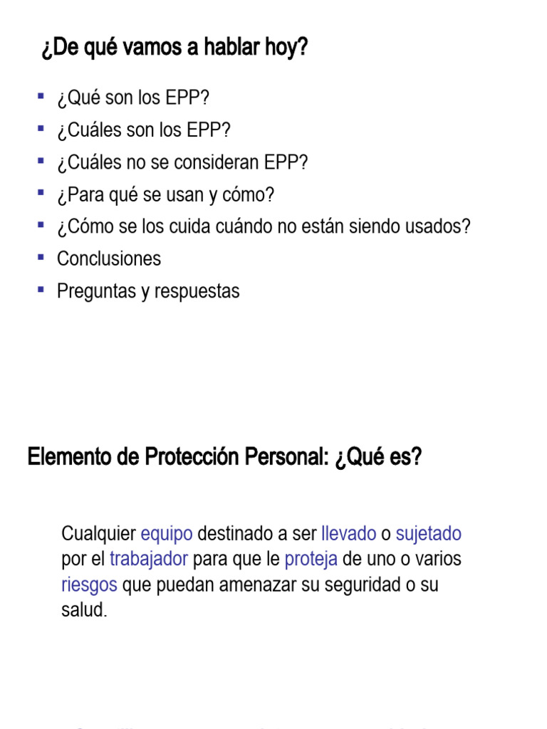 Capacitacion Sobre EPP y Su Uso | PDF | Tecnología
