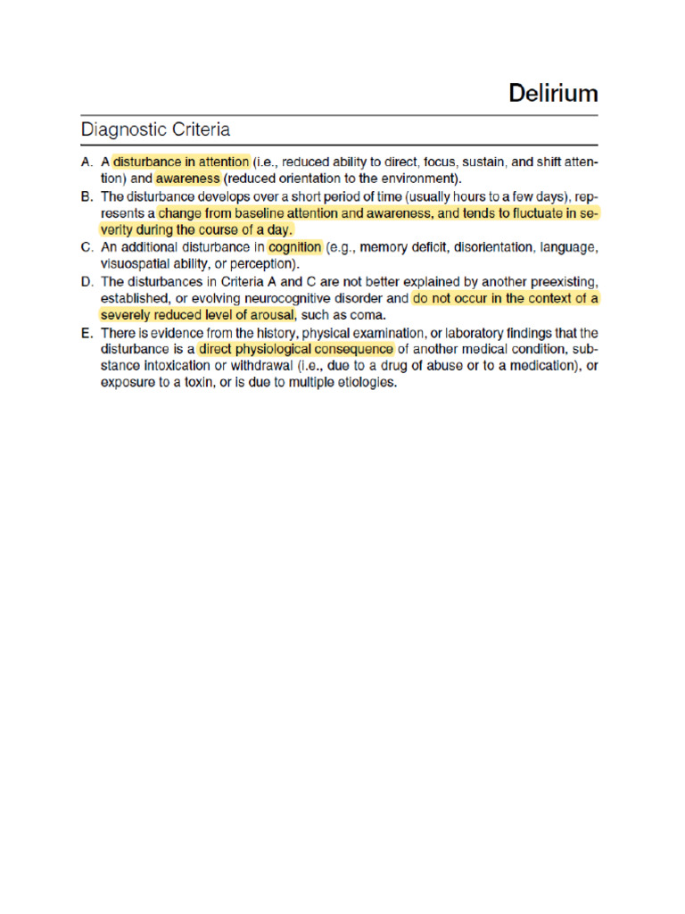 Dsm-5 Neurocognitive Disorder | PDF