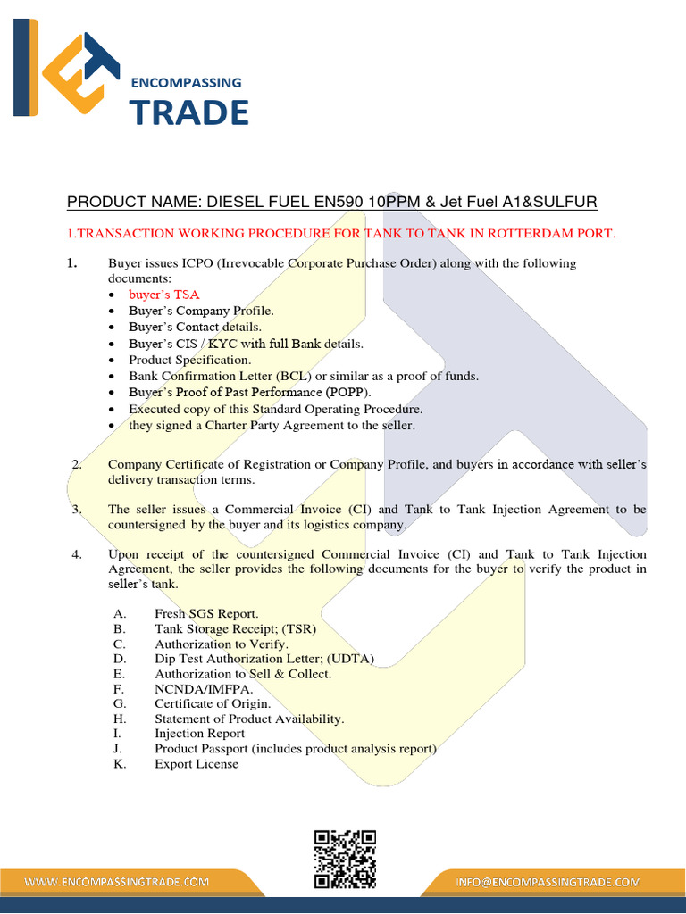 Fuel Trade Procedures Guide | PDF | Bill Of Lading | Receipt