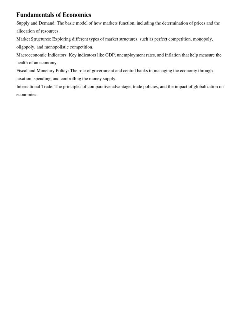 Key Concepts in Economics Explained | PDF | Finance & Money Management ...