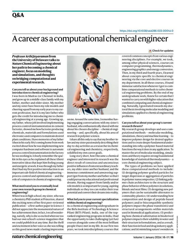 Career Insights in Computational Chemical Engineering | PDF ...