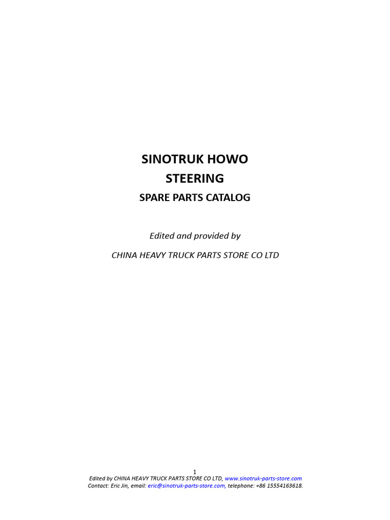 Sinotruk Howo Steering Parts Catalogue | PDF | Screw | Washer (Hardware)