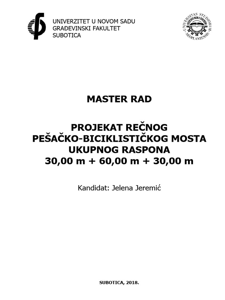 Master Rad Iz Metalnih Mostova | PDF