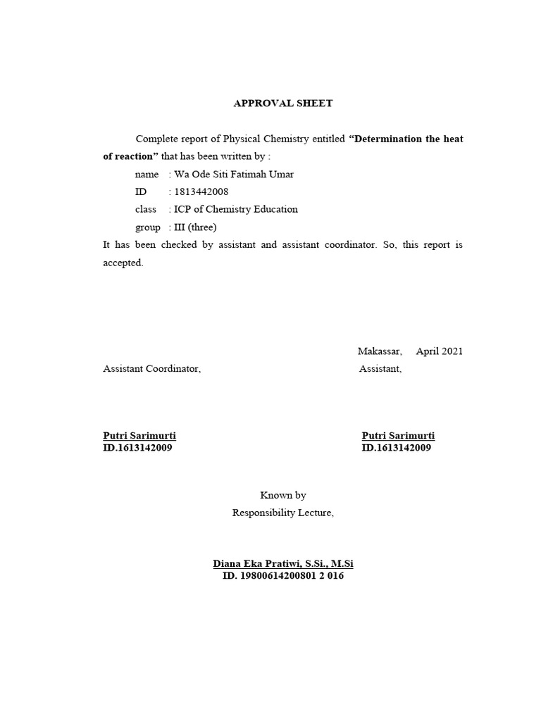 Title of Experiment | PDF | Combustion | Chemical Reactions