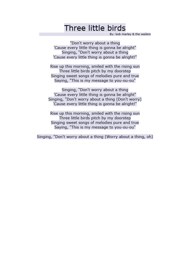 Three Little Birds | PDF