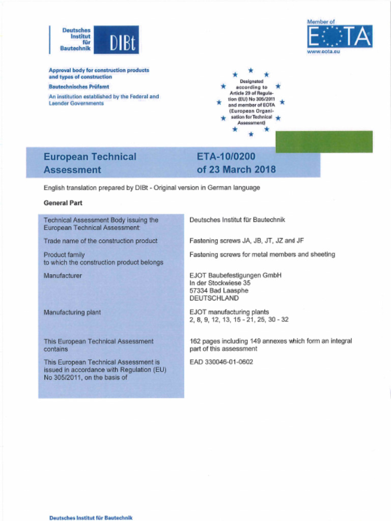 EJOT ETA 10 0200 - en | PDF