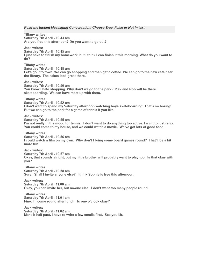 Instant Messaging Conversation Analysis | PDF