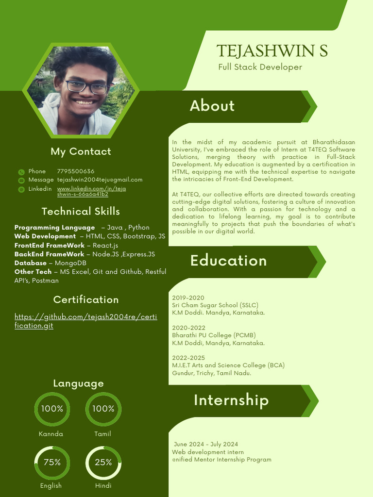 Aspiring Full-Stack Developer Profile | PDF | Web Development | Computing