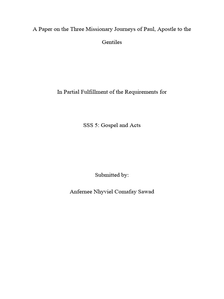 Paul's Three Missionary Journeys Explained | PDF | Paul The Apostle ...