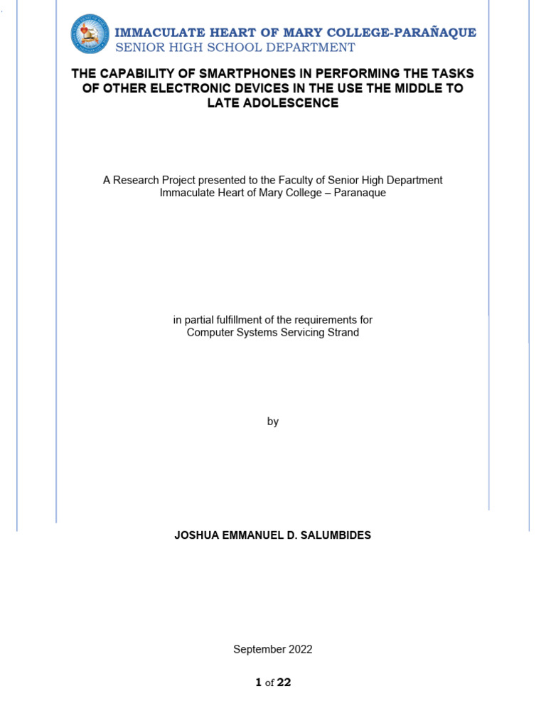 The Capability of Smartphones in Performing The Tasks of Specific ...