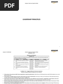 Leadership Principles: Amazon Confidential Amazon Interview Question Bank