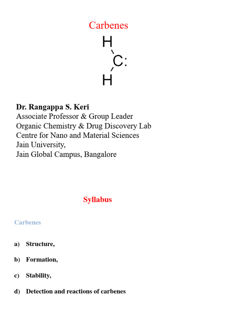 Understanding Carbenes: Structure & Stability | PDF | Organic Chemistry ...