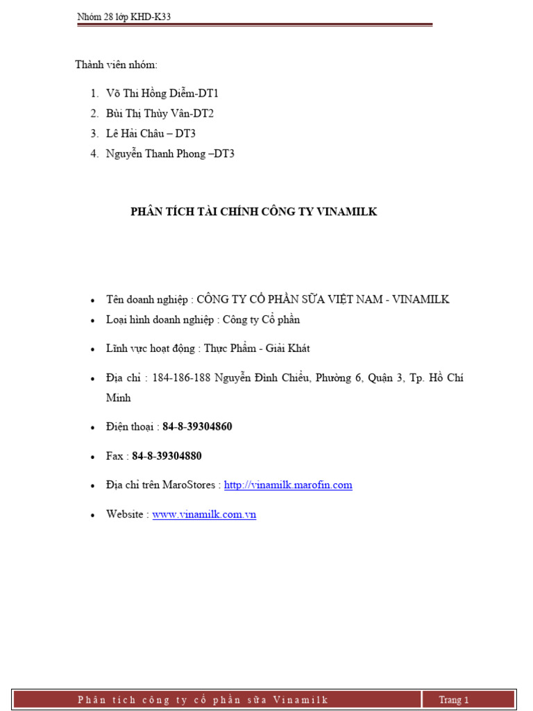 Tailieunhanh phan tich tai chinh cong ty vinamilk nop 3825 pdf