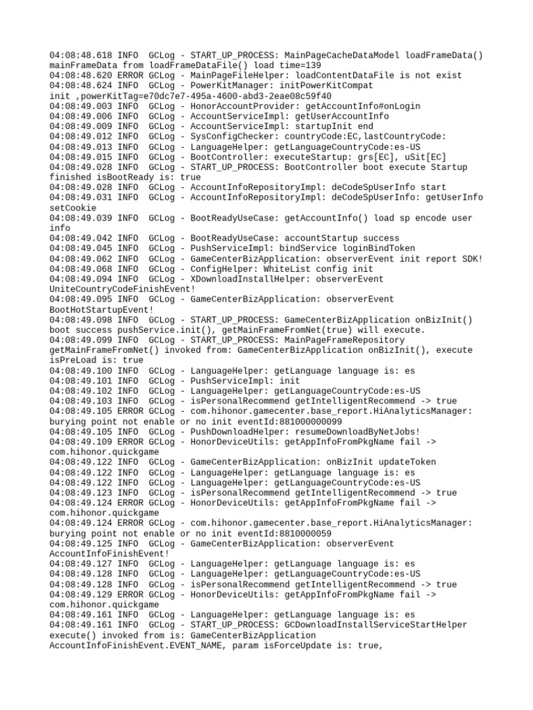 GameCenter Startup Process Logs | PDF | Hypertext | Computer Engineering