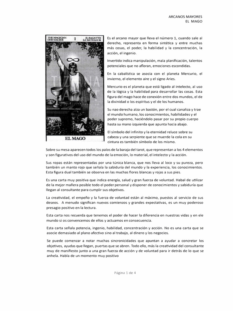 Significado del Mago en el Amor y Salud | PDF | Amor | Arcanos Mayores