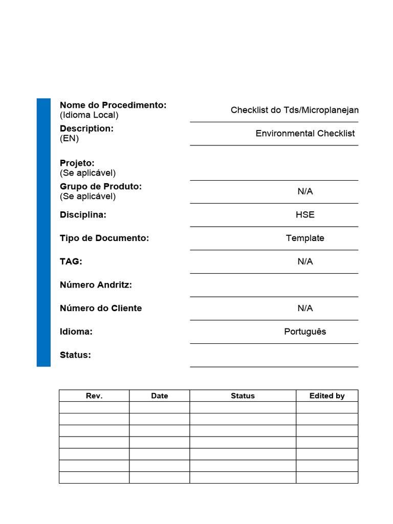 Checklist TDS para Microplanejamento | PDF