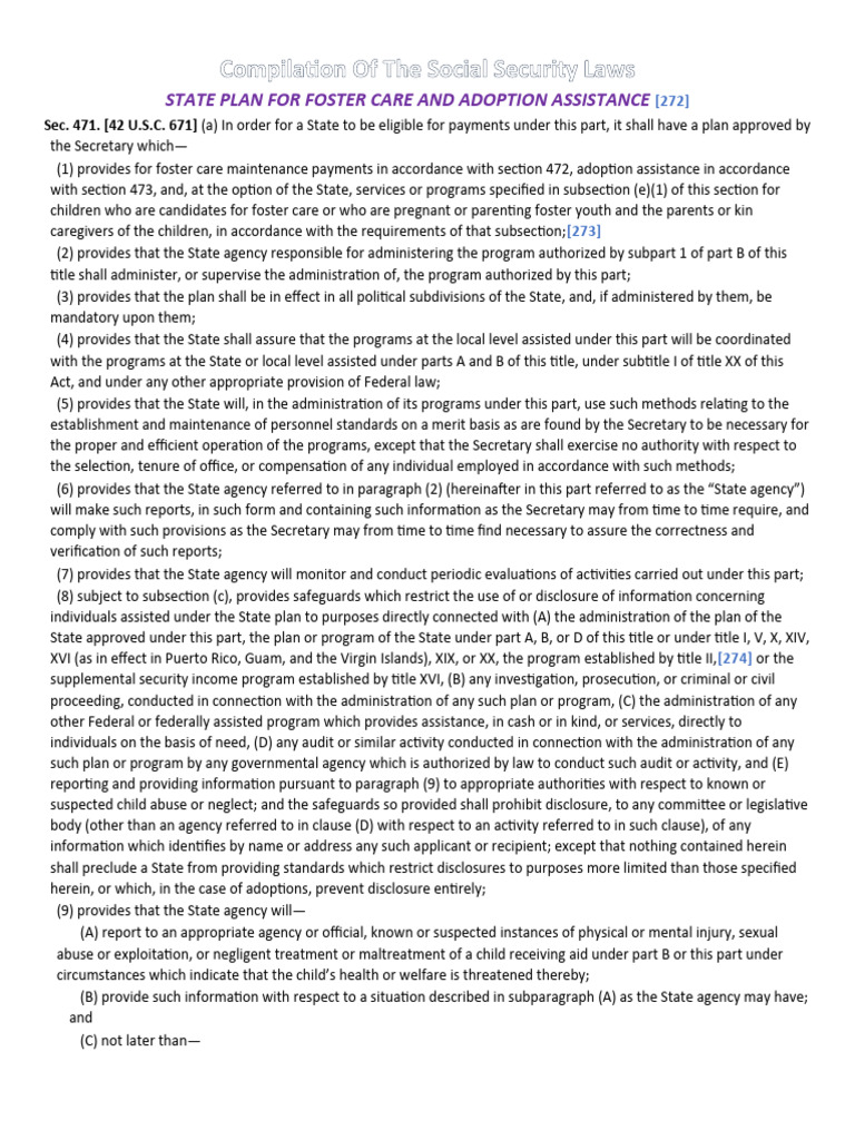 Fresh Look at Social Security Foster Care Laws Overview Pdf