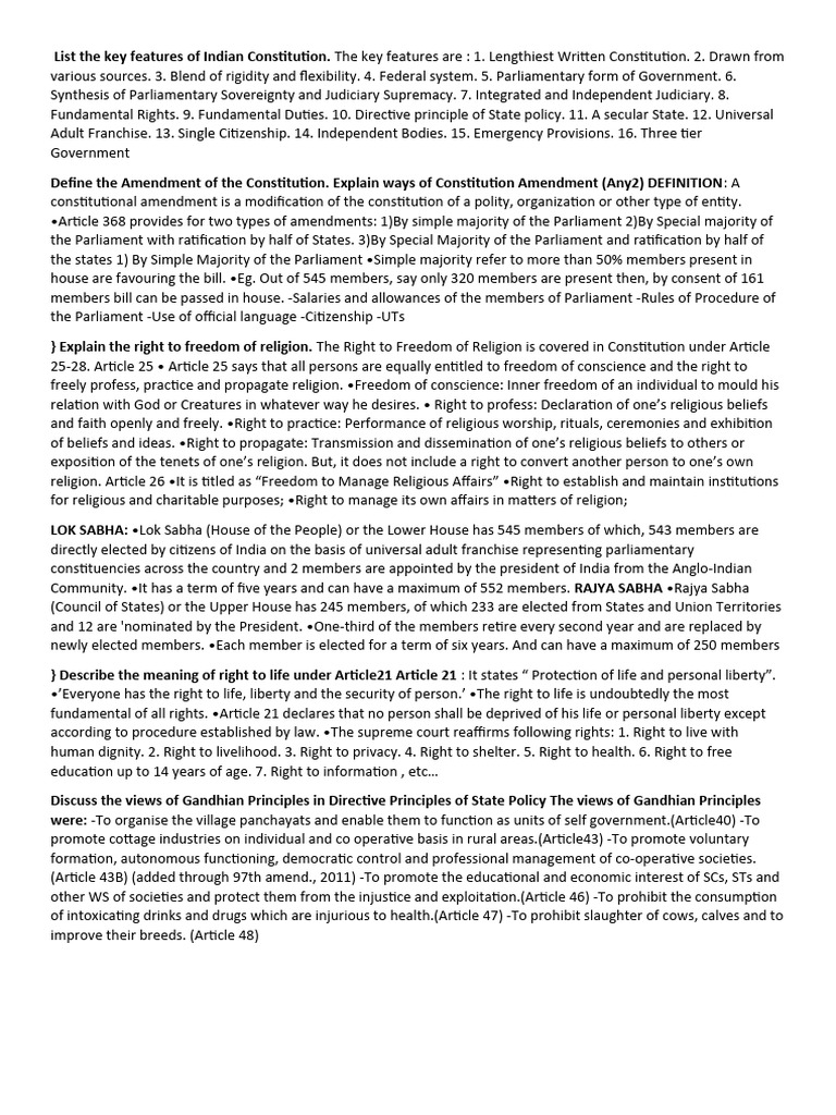 list-the-key-features-of-indian-constitution-pdf-constitution