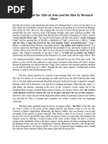 Significance of The Title of Arms and The Man by Bernard Shaw