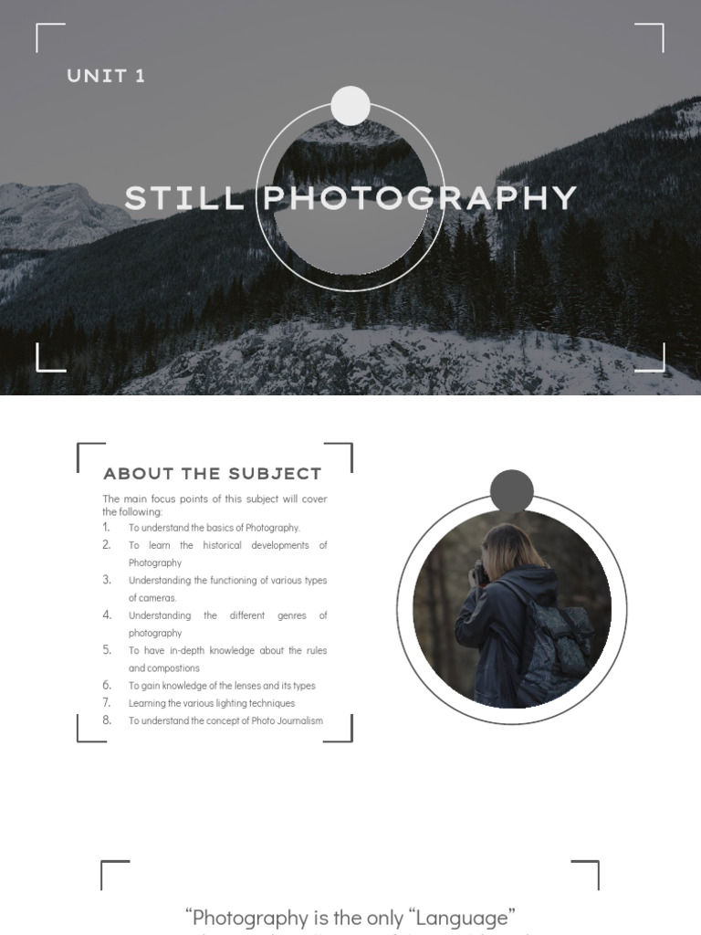 Introduction to Still Photography Basics | PDF | Digital Single Lens ...