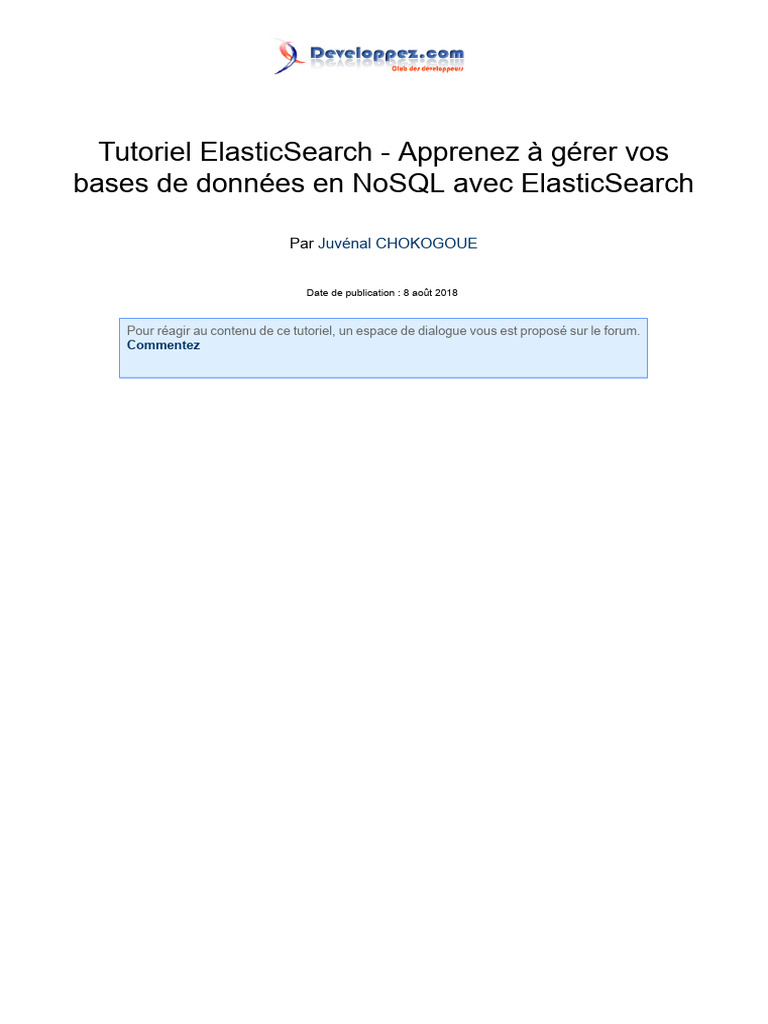 Elasticsearch sgbd nosql pdf internet internet et web