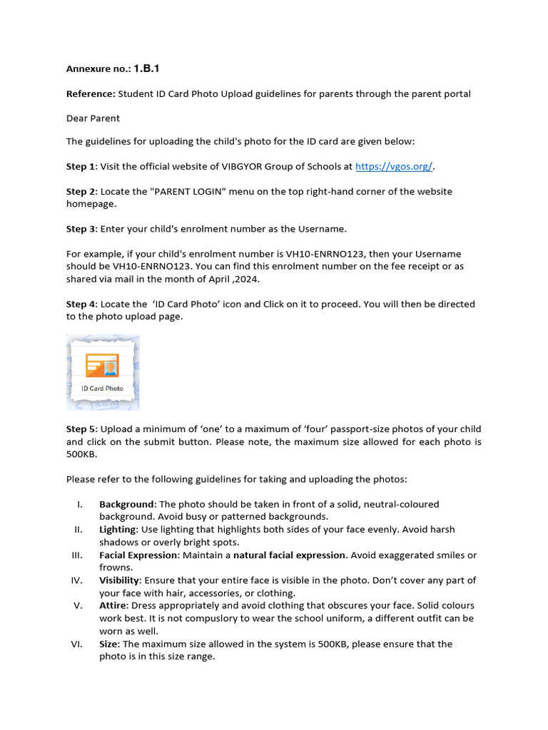 Student ID Card Photo Upload Guide | PDF | Identity Document | Face