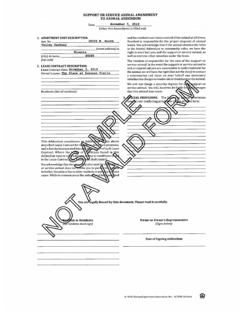 Support or Service Animal Addendum To Animal Addendum | PDF