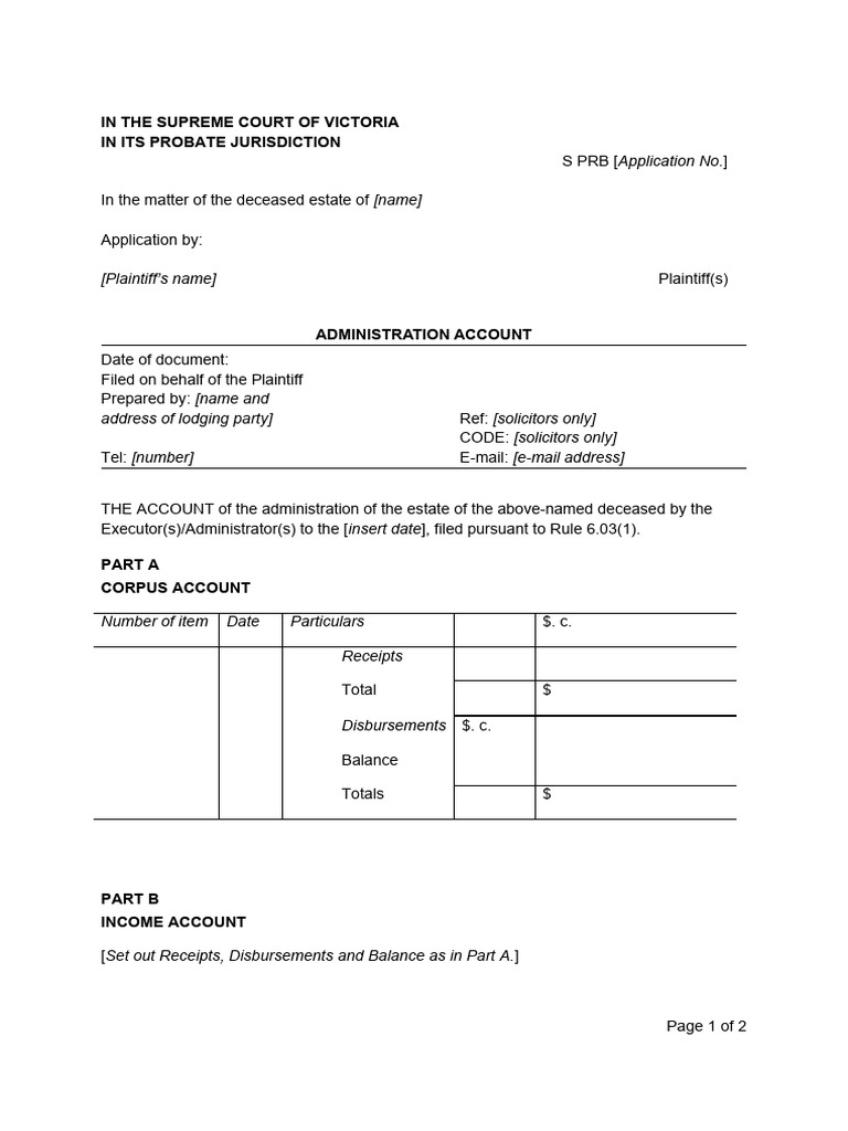 Estate Administration Account Filing | PDF | Law