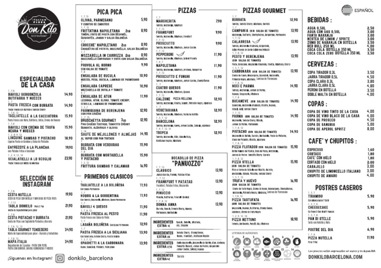 MENU Esp 2023 | PDF | Alimentos preparados | Cocina occidental