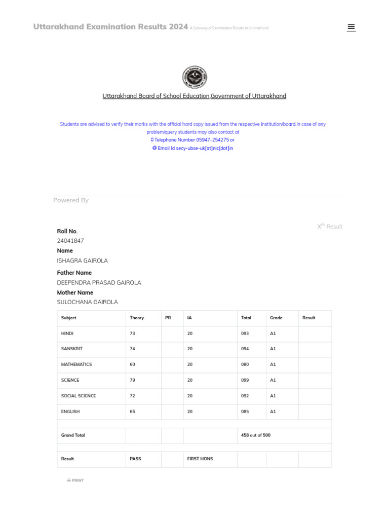 10TH Class Result | PDF