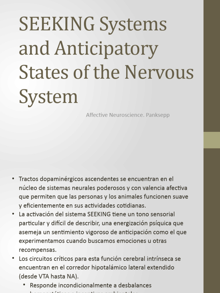 Sistema SEEKING en Neurociencia Afectiva | PDF | Las emociones | Cerebro